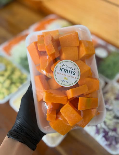 Abóbora fresca picada e embalada pela Ifruts