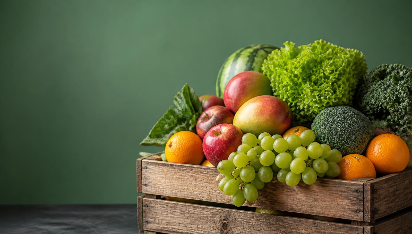 Caixa de feira com frutas e verduras frescas da Ifruts